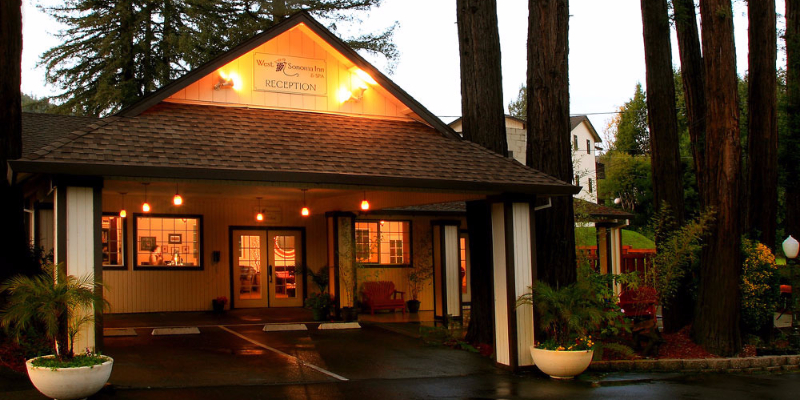West Sonoma Inn beautiful grounds surrounded by wine country landscape